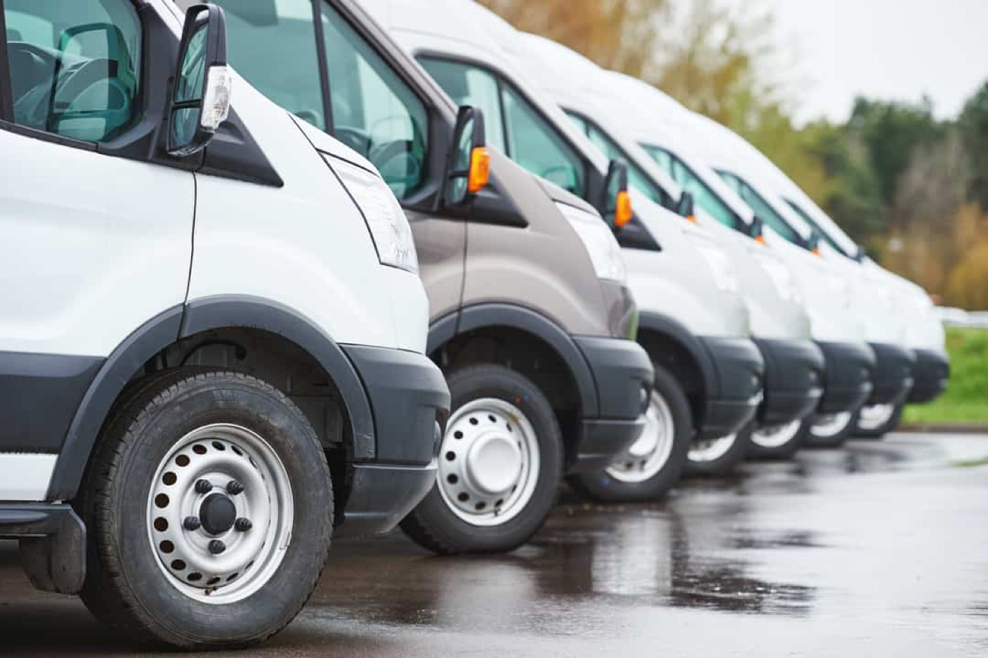 The Jump Up van fleet lined up on the yard